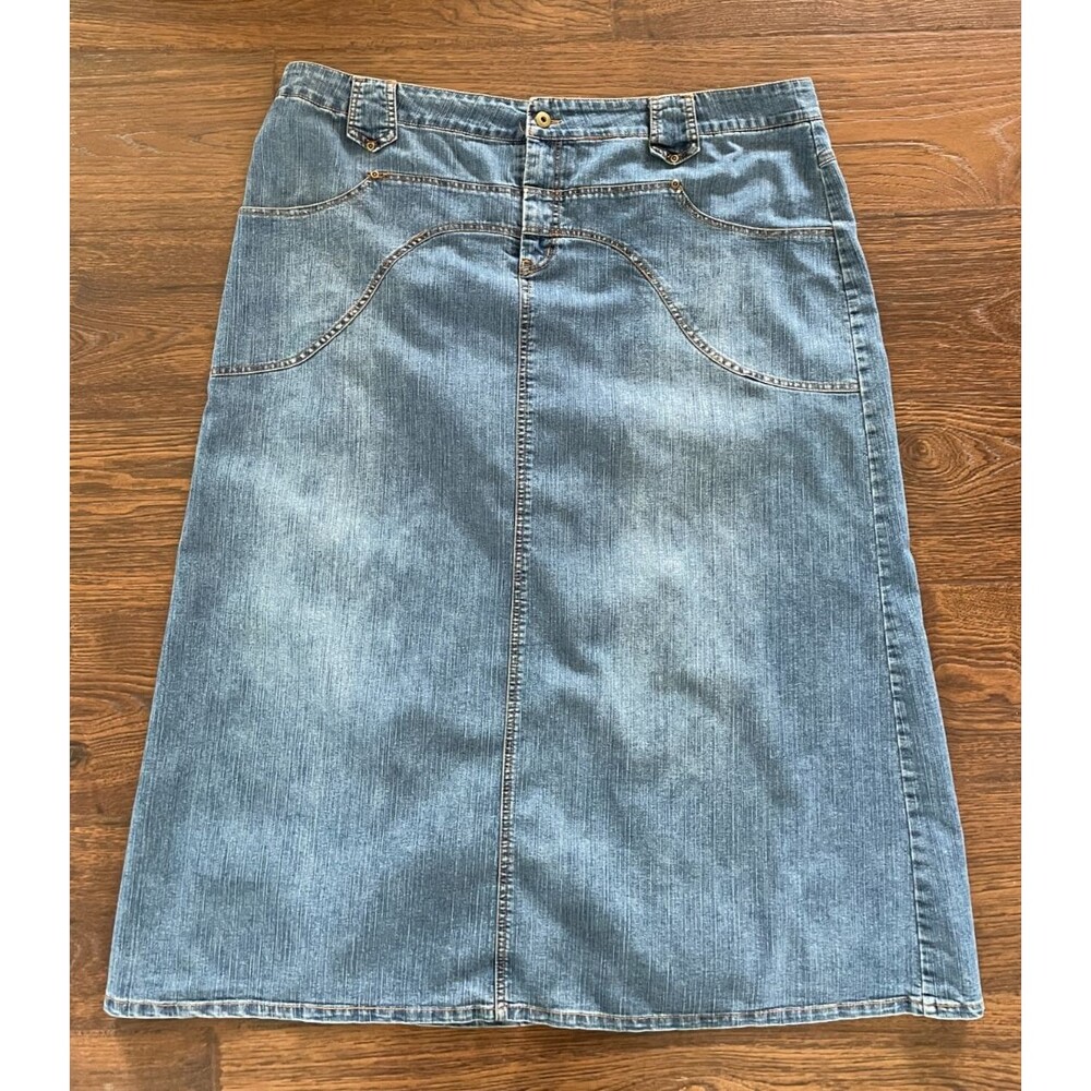 INDULGENCE Womens Denim SKIRT Blue Full Modest Modesty Size 20